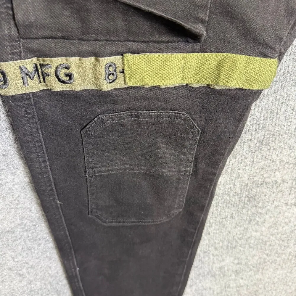 8&9 MFG Mens Cargo Pants Size 38(36x32) Black Vintage Wash Tactical Strap Detail